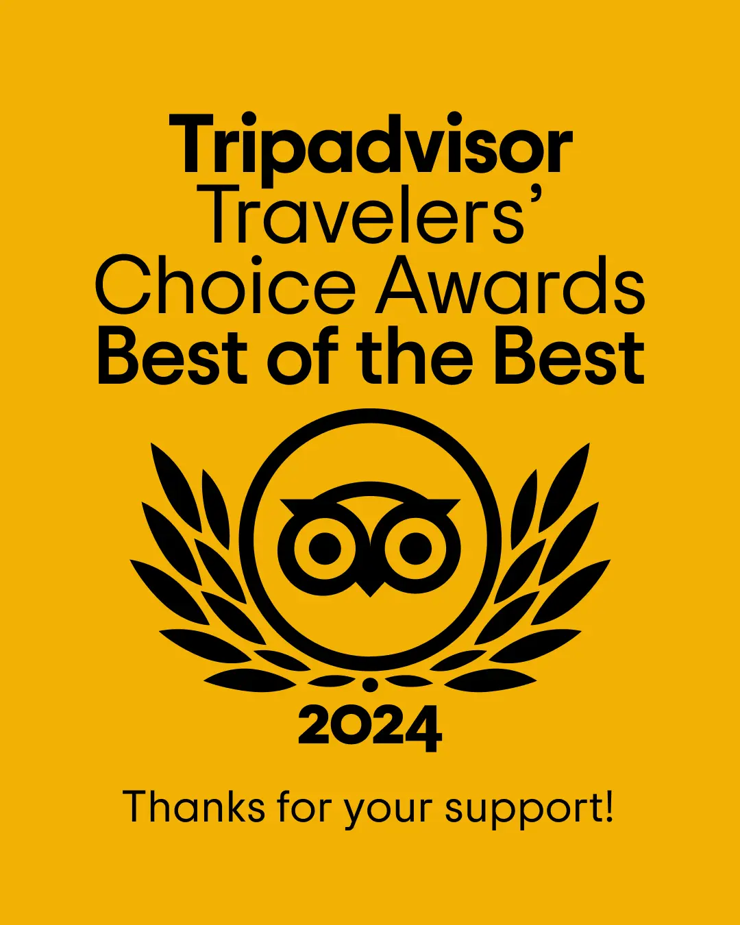 TripAdvisor Travelers' Choice Award badge for Mosaique Hotel, signifying outstanding guest reviews and excellence in hospitality.