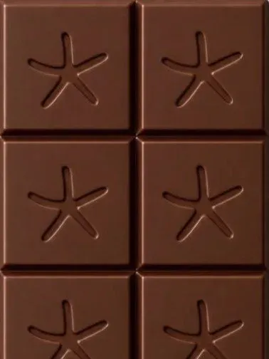Chocolate squares embossed with starfish