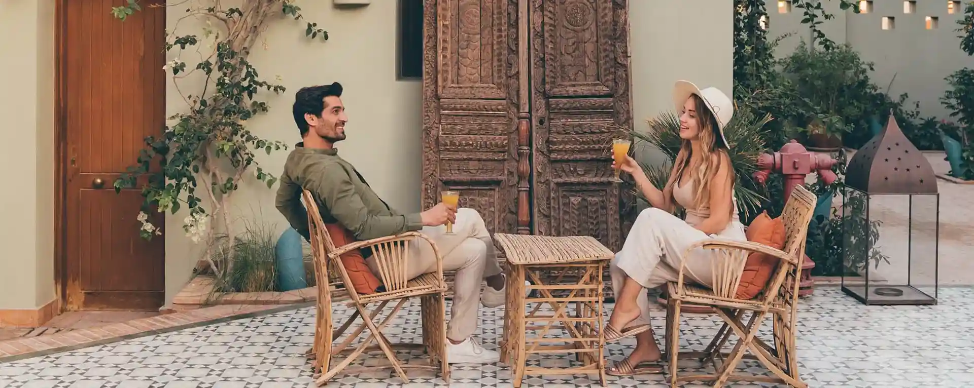Couple Lounging in Ali Pasha Courtyard